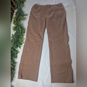 Chadwicks Pull On Cotton Elastic Waist Pants Size 16 Brown